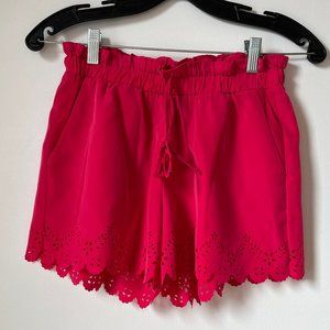Bright Pink Summer Cut-out Shorts - Size Small
